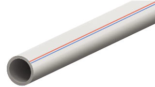 تصویر لوله تک لایه سفید 25mm  PPR