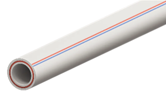 تصویر لوله سه لایه سفید 50mm   PP-RCT