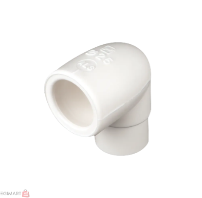 تصویر زانو 90 درجه چپقی سفید 25mm