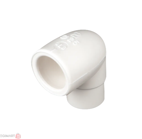 تصویر زانو 90 درجه چپقی سفید 25mm