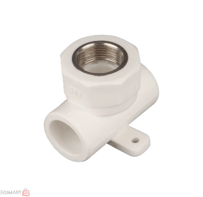 تصویر سه راهی بوشن فلزی دیواری سفید "25mmx3/4