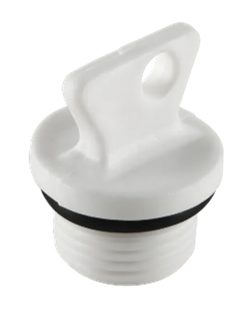 تصویر درپوش پلیمری رزوه دار پایه کوتاه اورینگ دار سفید "1/2