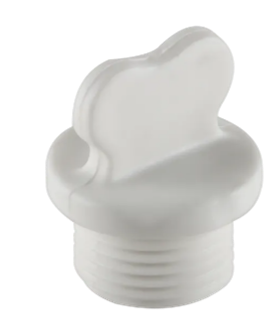 تصویر درپوش پلیمری رزوه دار پایه کوتاه سفید " 3/4