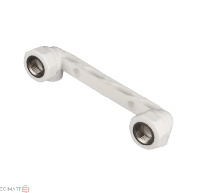 تصویر زانو زوج یکسر بوشن فلزی سفید "20mmx1/2