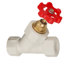 تصویر شیر فلکه 45 درجه سفید 25mm