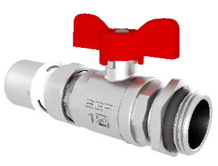 تصویر شیر مهره ماسورهای پرسی روپیچ با مهره تنظیم25mmX 1( آبی و قرمز)