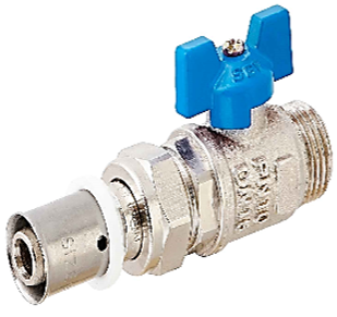 تصویر شیر یکسر روپیچ  با مهره ماسوره پرسی  16mmX1/2