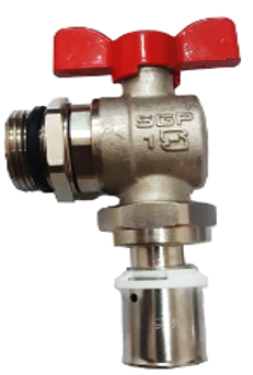 تصویر شیر زانویی مهره ماسورهای پرسی روپیچ با مهره تنظیم  25mmX1