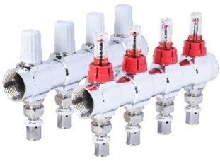 تصویر کلکتور ترموستاتیک رفت و برگشت فلومتردار پرسی (4b) 1"x16mm